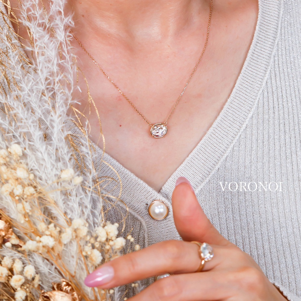 【 5営業日以内発送 / 在庫限り 】MINAMO - Drops - 横型ネックレス K10YG