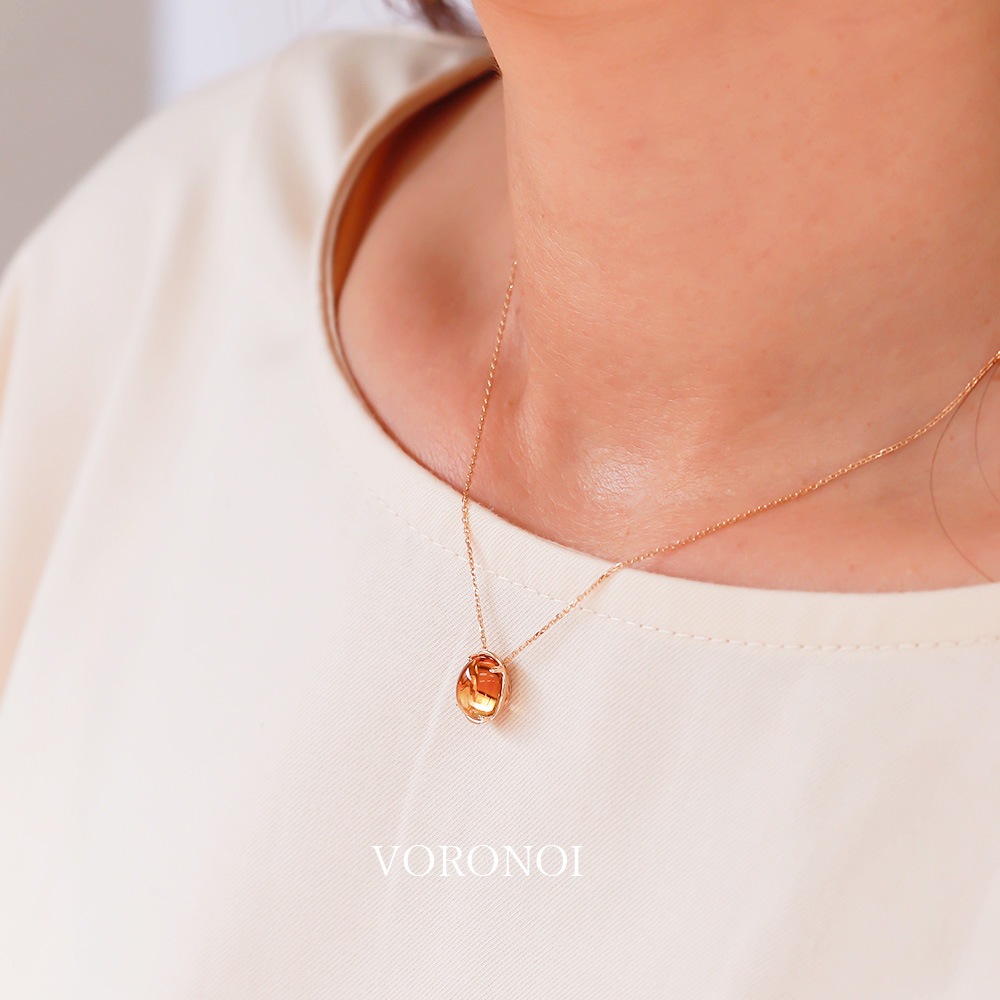 【 5営業日以内発送 / 在庫限り 】MINAMO - Drops - 横型ネックレス K10YG