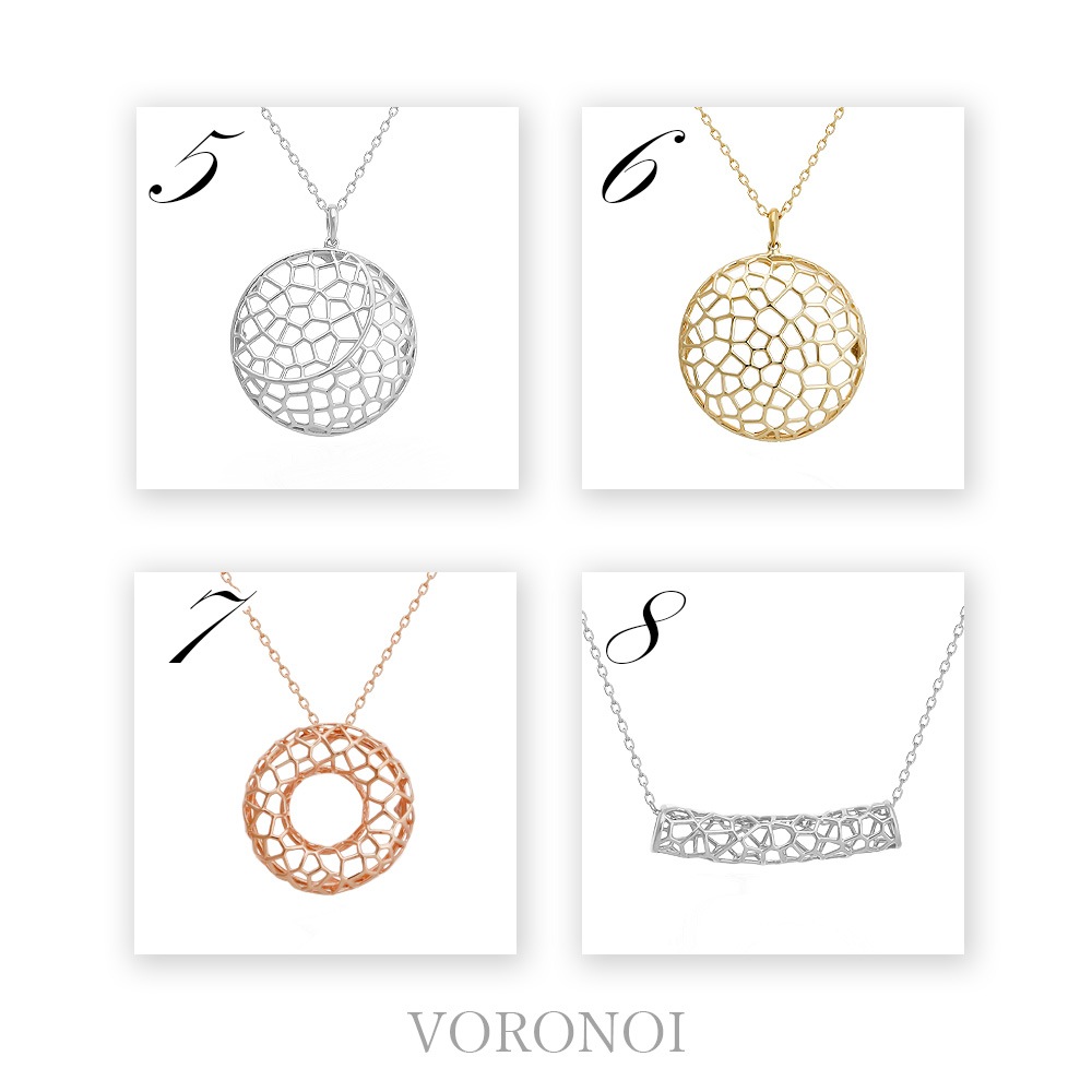 【 5営業日以内発送 / 在庫限り 】K10 VORONOI 透かし ネックレス オリジナルエンドパーツ付