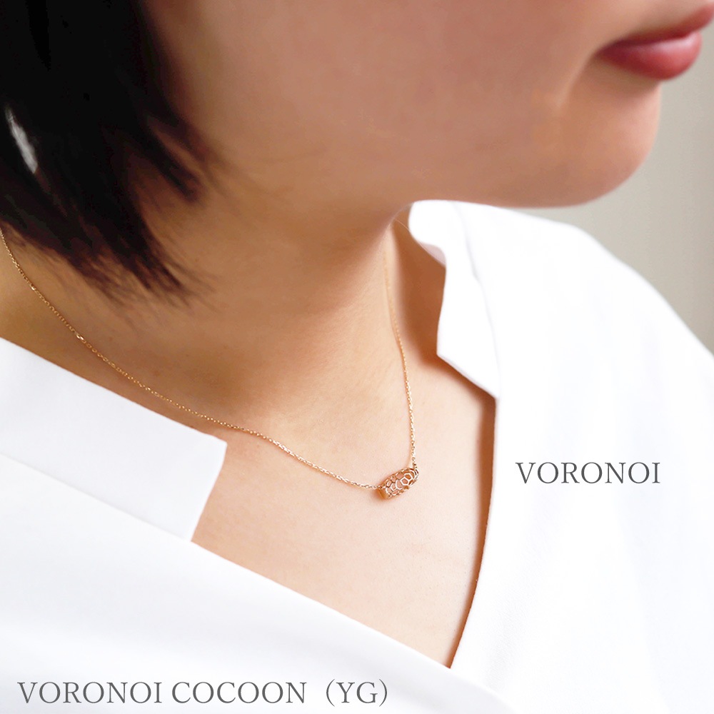 【 5営業日以内発送 / 在庫限り 】K10 VORONOI 透かし ネックレス オリジナルエンドパーツ付