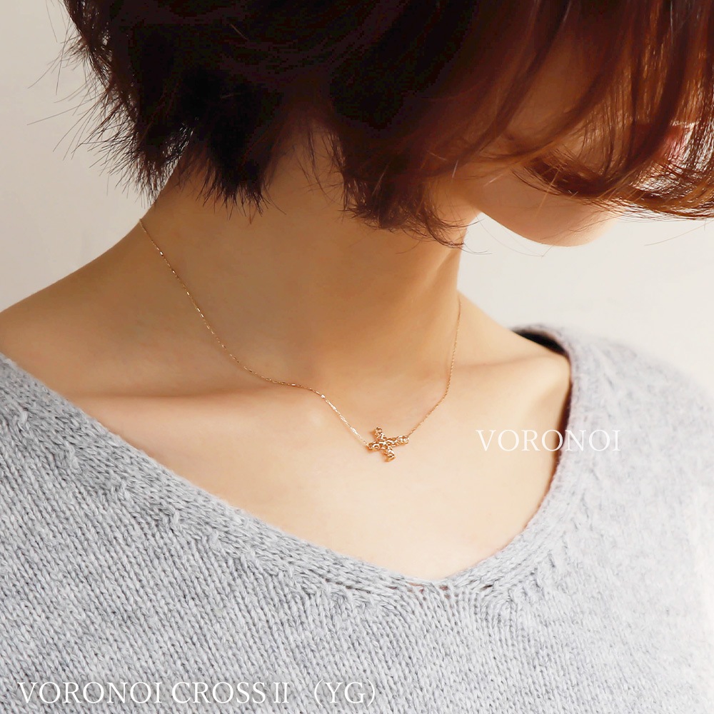 【 5営業日以内発送 / 在庫限り 】K10 VORONOI 透かし ネックレス オリジナルエンドパーツ付