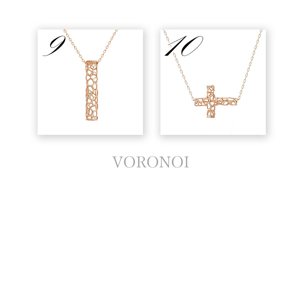 【 5営業日以内発送 / 在庫限り 】K10 VORONOI 透かし ネックレス オリジナルエンドパーツ付