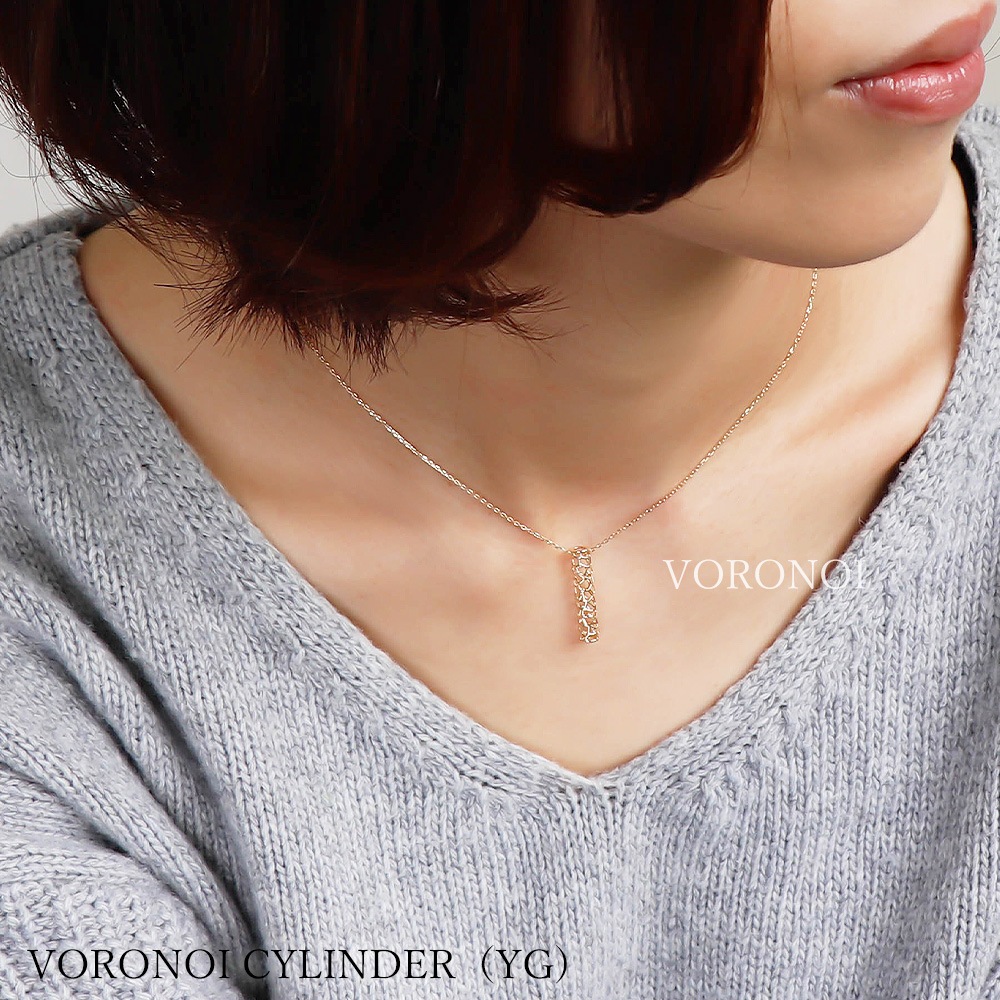【 5営業日以内発送 / 在庫限り 】K10 VORONOI 透かし ネックレス オリジナルエンドパーツ付