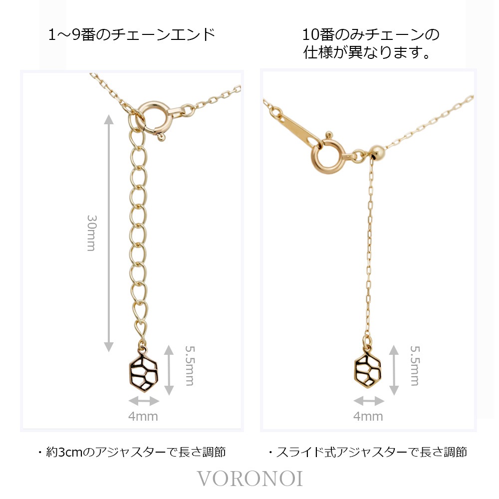 【 5営業日以内発送 / 在庫限り 】K10 VORONOI 透かし ネックレス オリジナルエンドパーツ付