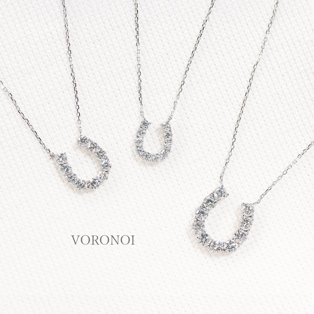 ラボグロウン ダイヤモンド 馬蹄 ネックレス 計 0.6ct K18/PT950