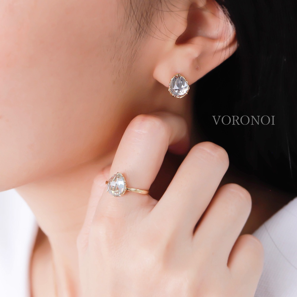 5営業日以内発送 / 在庫限り 】MINAMO-Shizuku-Rose&Cabo ピアス K10WG