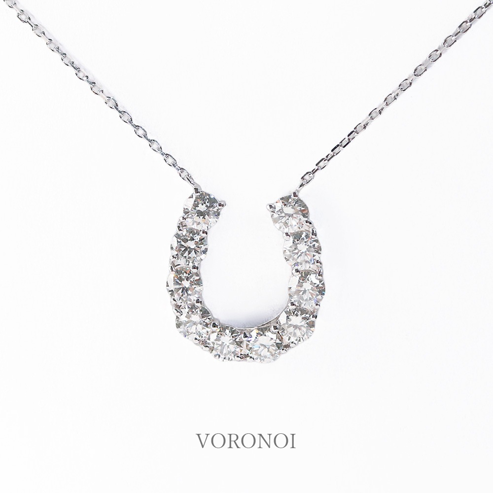 ラボグロウン ダイヤモンド 馬蹄 ネックレス 計 1ct K18/PT950