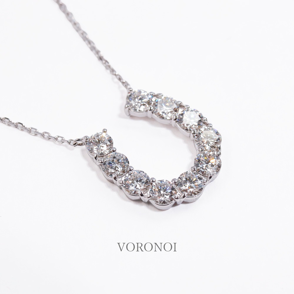 ラボグロウン ダイヤモンド 馬蹄 ネックレス 計 1ct K18/PT950