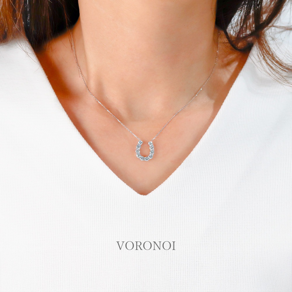 ラボグロウン ダイヤモンド 馬蹄 ネックレス 計 1ct K18/PT950