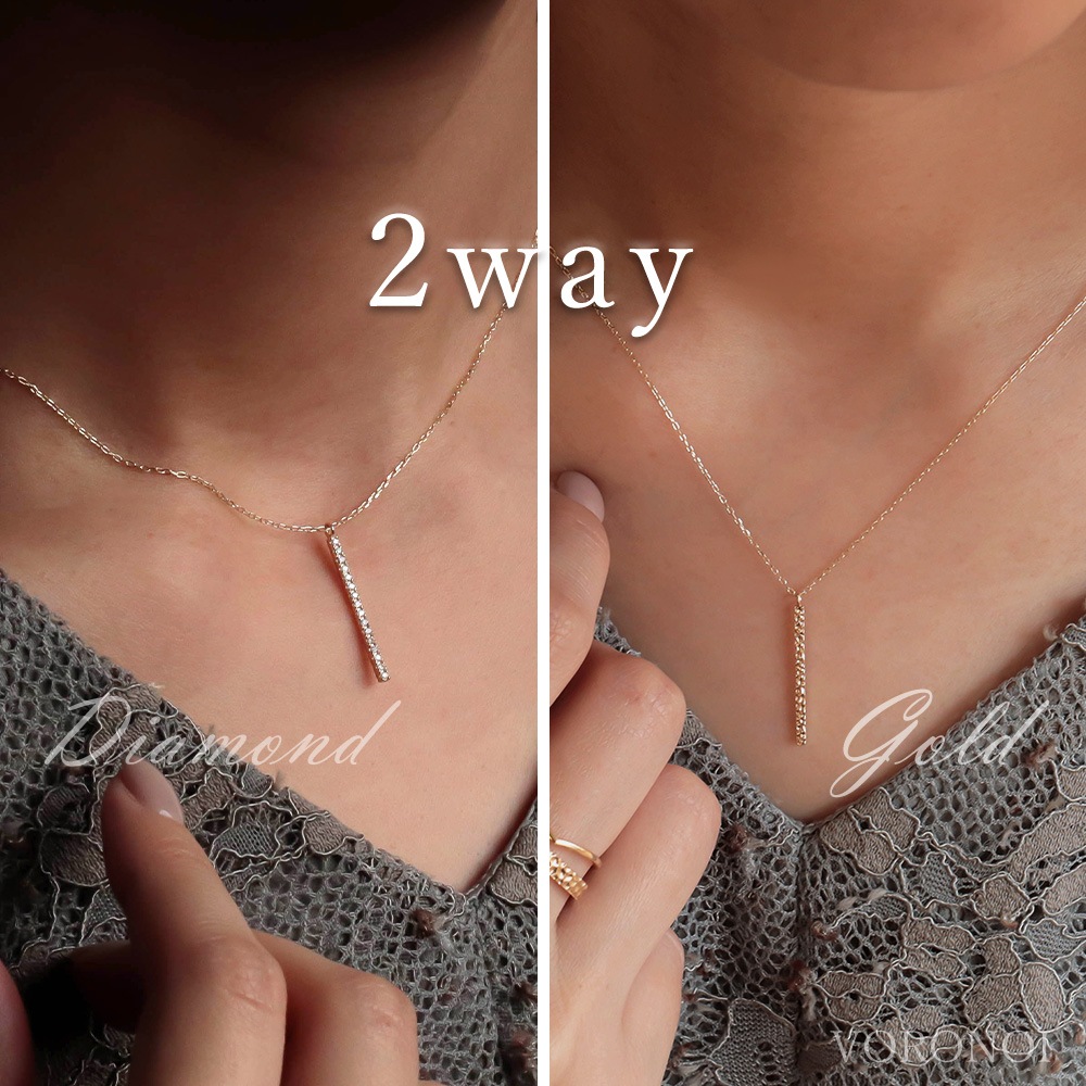 アクセサリー MINNAMO 2way ダイヤ パヴェ ネックレス 「 ミナモ 」