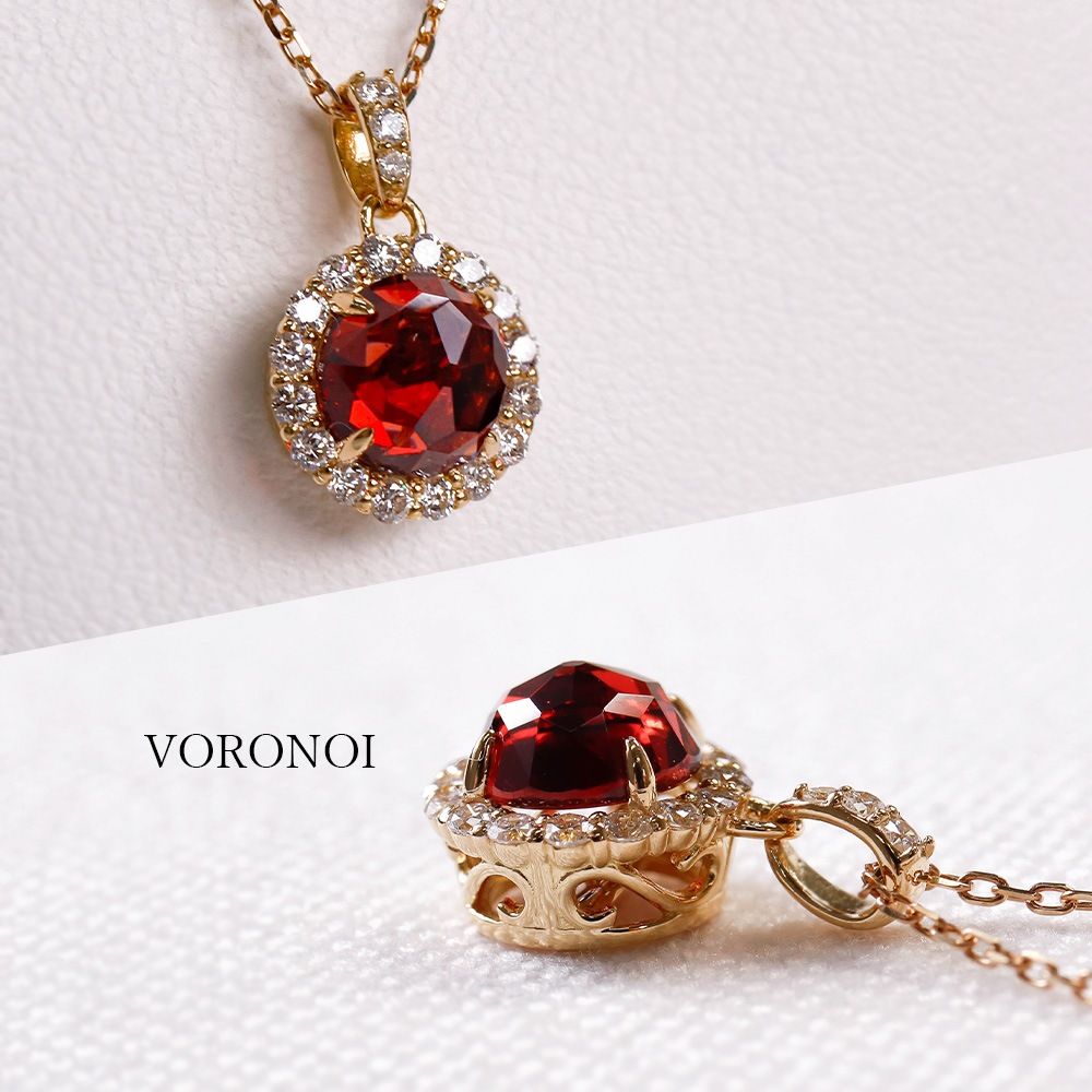 K18 MINAMO-Flower- 6mm ダイヤモンド 取り巻き ネックレス