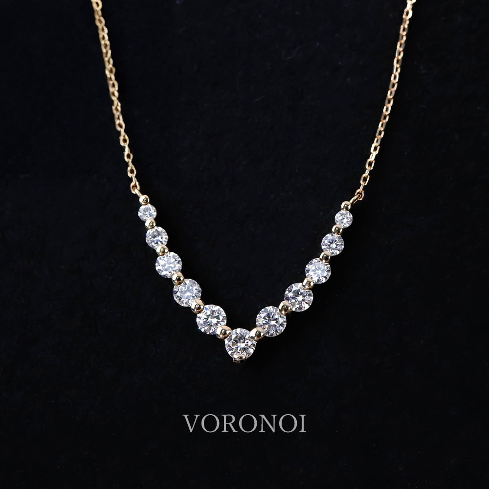 【 VORONOI 7周年記念ジュエリー 】Vライン ネックレス K18 / Pt950 