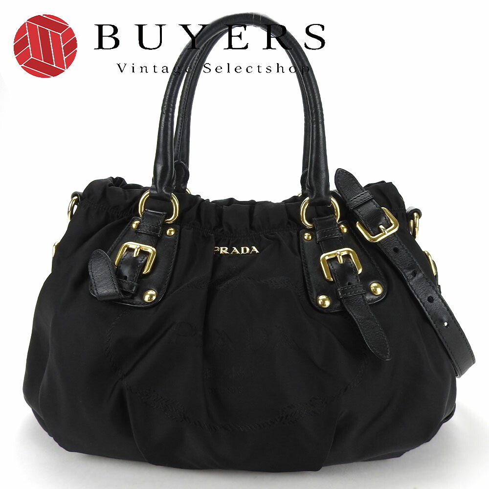 希少❗️美品‼️ PRADA 黒 レザー ハンドバッグBR1848 希少