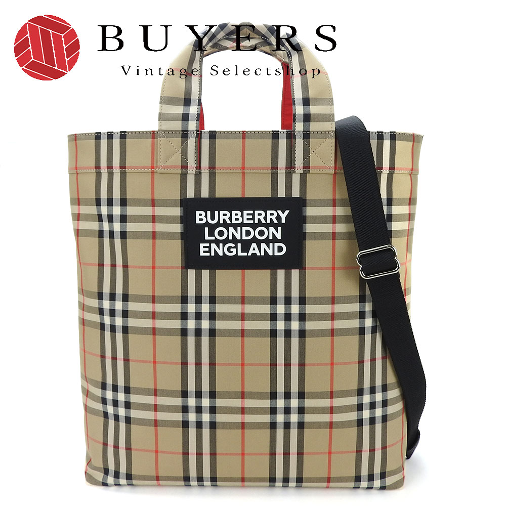 BURBERRY - 【未使用タグ付き！入手困難！ビンテージ！】Burberrysシューズバッグ！ Burberrys Logo pattern Jacquard One-Shoulder bag Brown