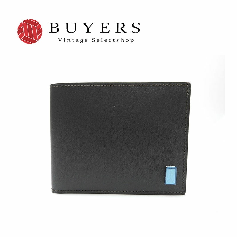 【中古】【未使用】 ダンヒル DUNHILL 二つ折り財布 レザー ダークブラウン メンズ 男性 MENS Sランク Wallet