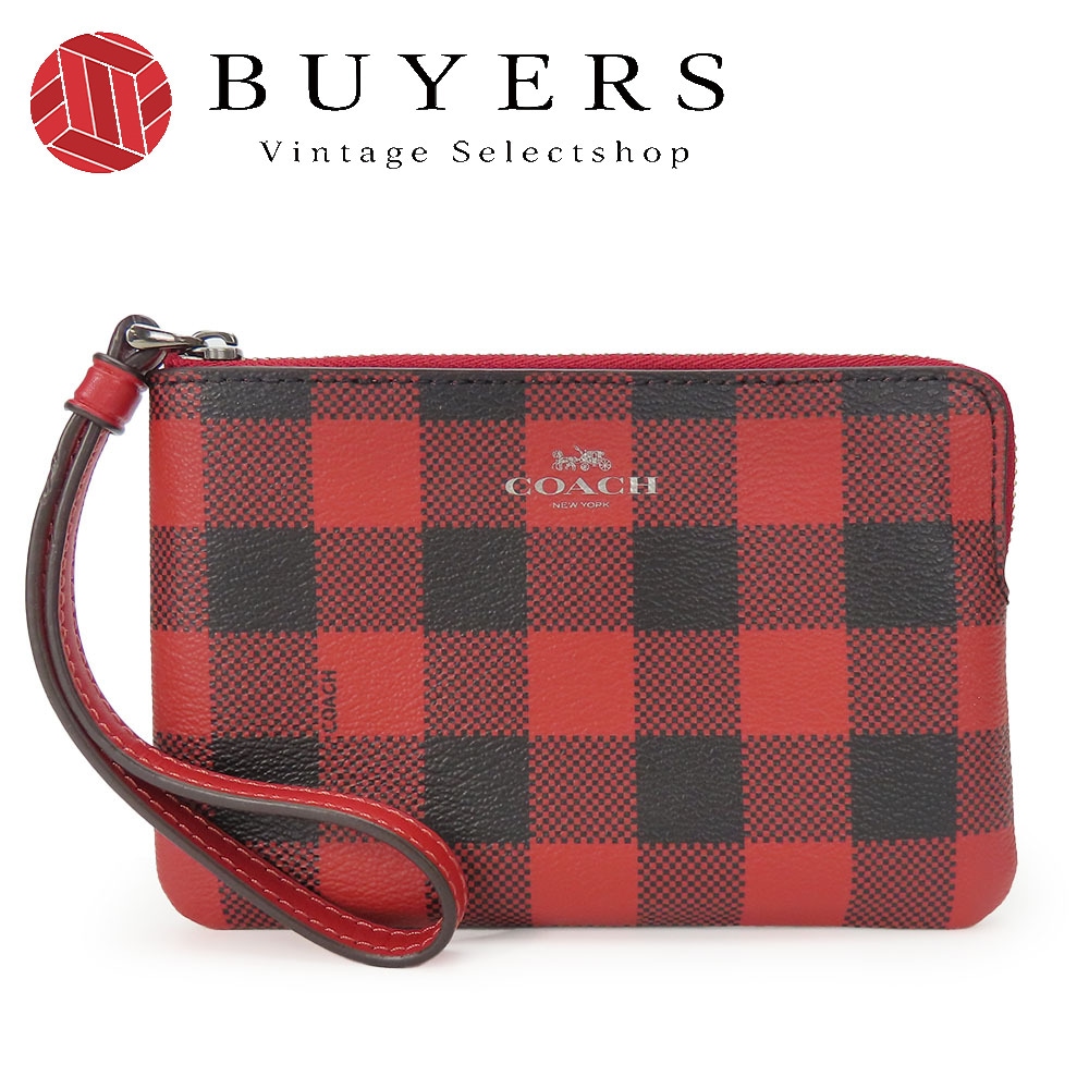 COACH コーチ レザー×PVC チェック柄 現行型ハンドポーチ ブランド名から選ぶ,C,COACH | Vintage Selectshop BUYERS