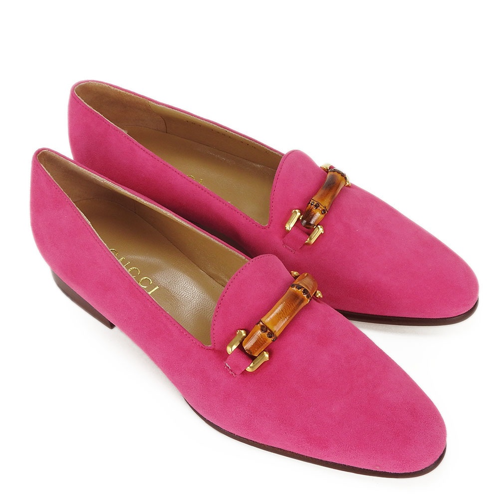 グッチ GUCCI パンプス 37 1/2 - スエード 黒 レディース 靴