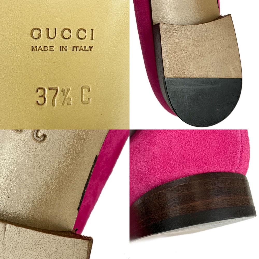 中古】 グッチ ローファー バンブー スエード ローヒール パンプス 37