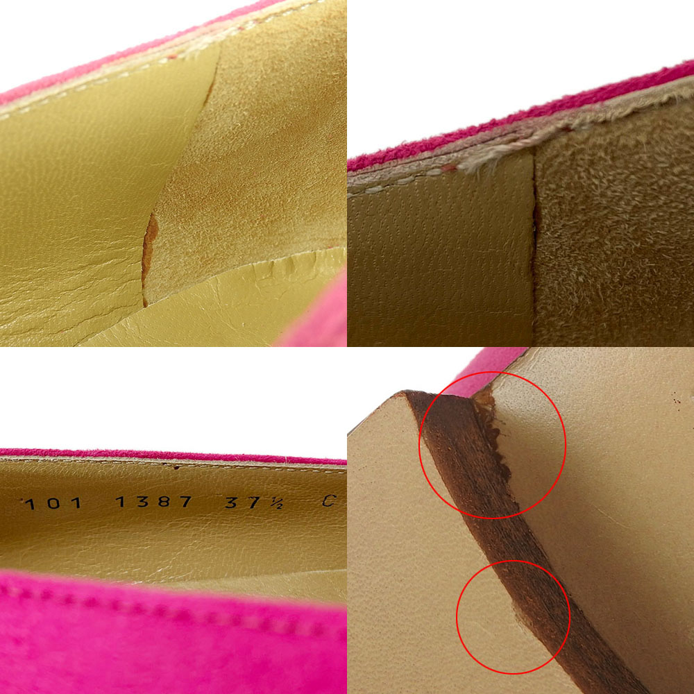 中古】 グッチ ローファー バンブー スエード ローヒール パンプス 37