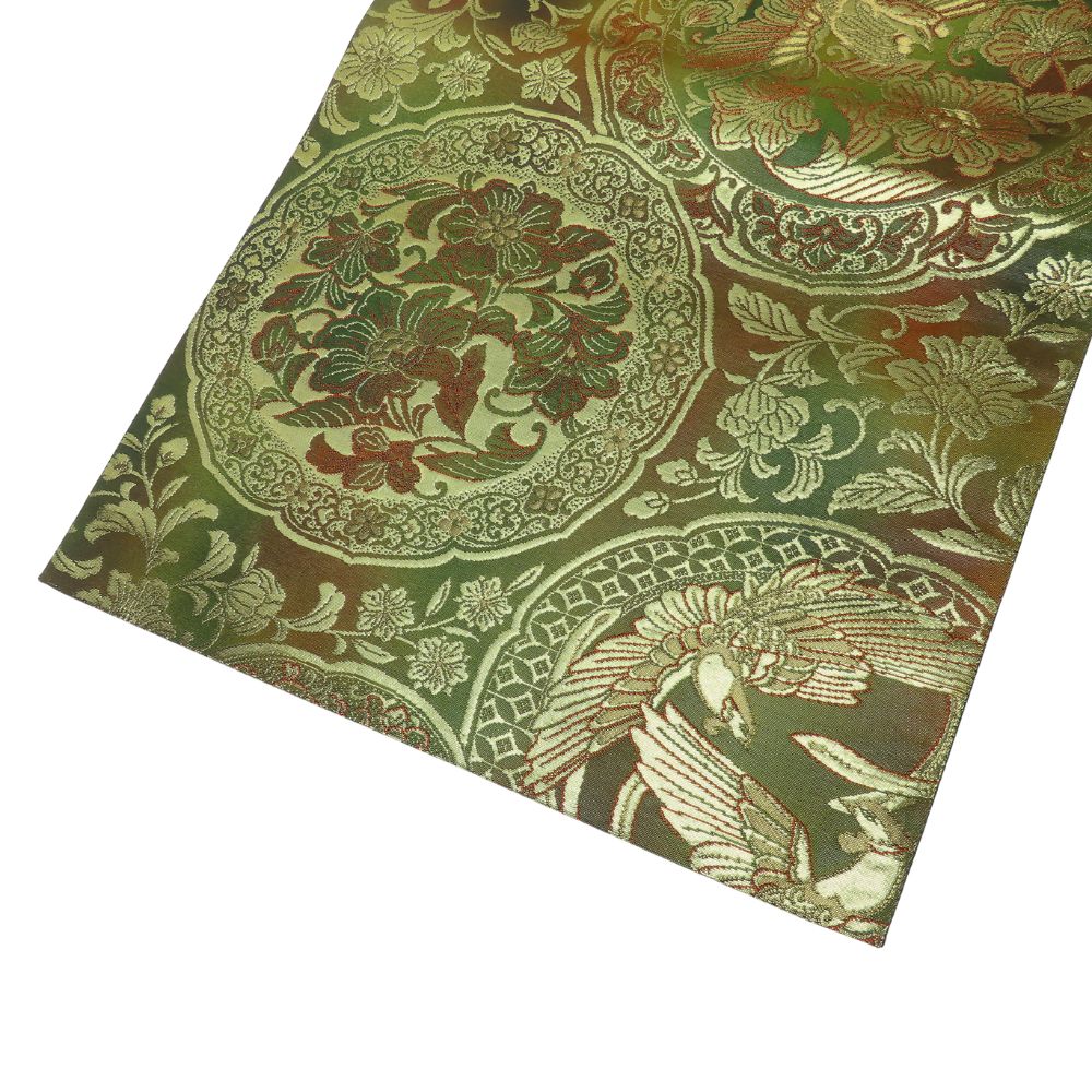 中古 袋帯 正絹(金銀糸除く) ゴールド 本金箔 草花柄 シルク箔 和装 呉服 和服 きもの レディース 女性 中古】 袋帯 正絹(金銀糸除く) ゴールド 本金箔 草花柄 シルク箔 和装
