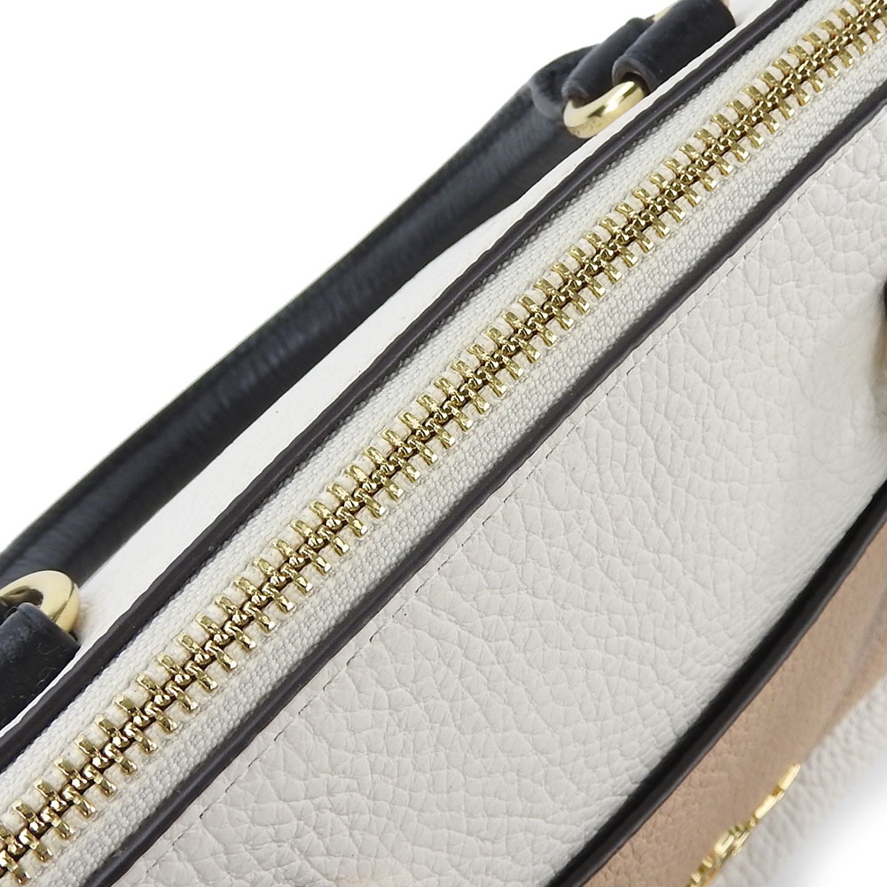 中古 コーチ ハンドバッグ F73715 レザー ホワイト ベージュ ブラック