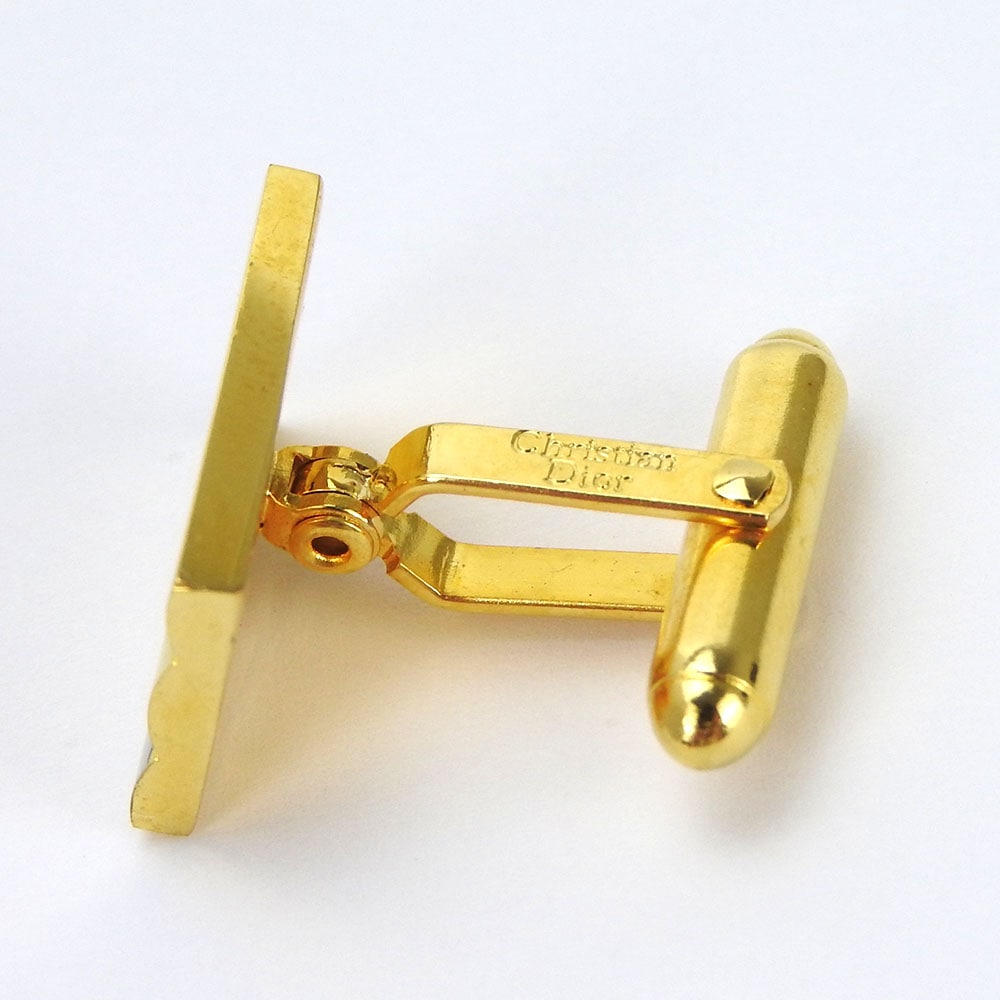 中古】 クリスチャン・ディオール カフス ボタン GP ゴールド シルバー