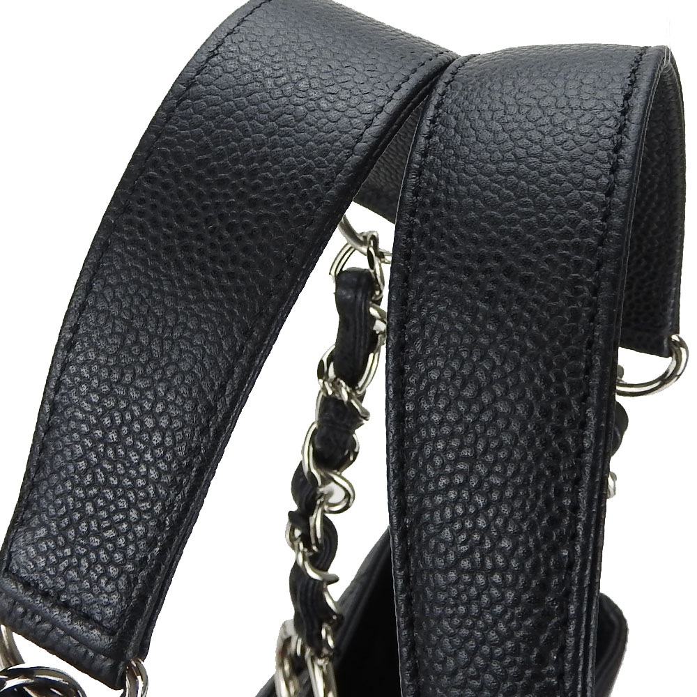 中古】 シャネル トートバッグ GSTトート キャビアスキン ブラック