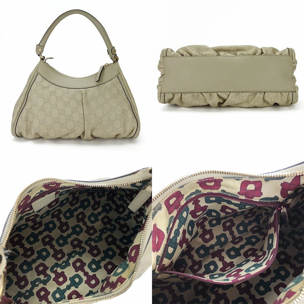 中古】GUCCI グッチ 190525 ワンショルダーバッグ グッチシマ レザー
