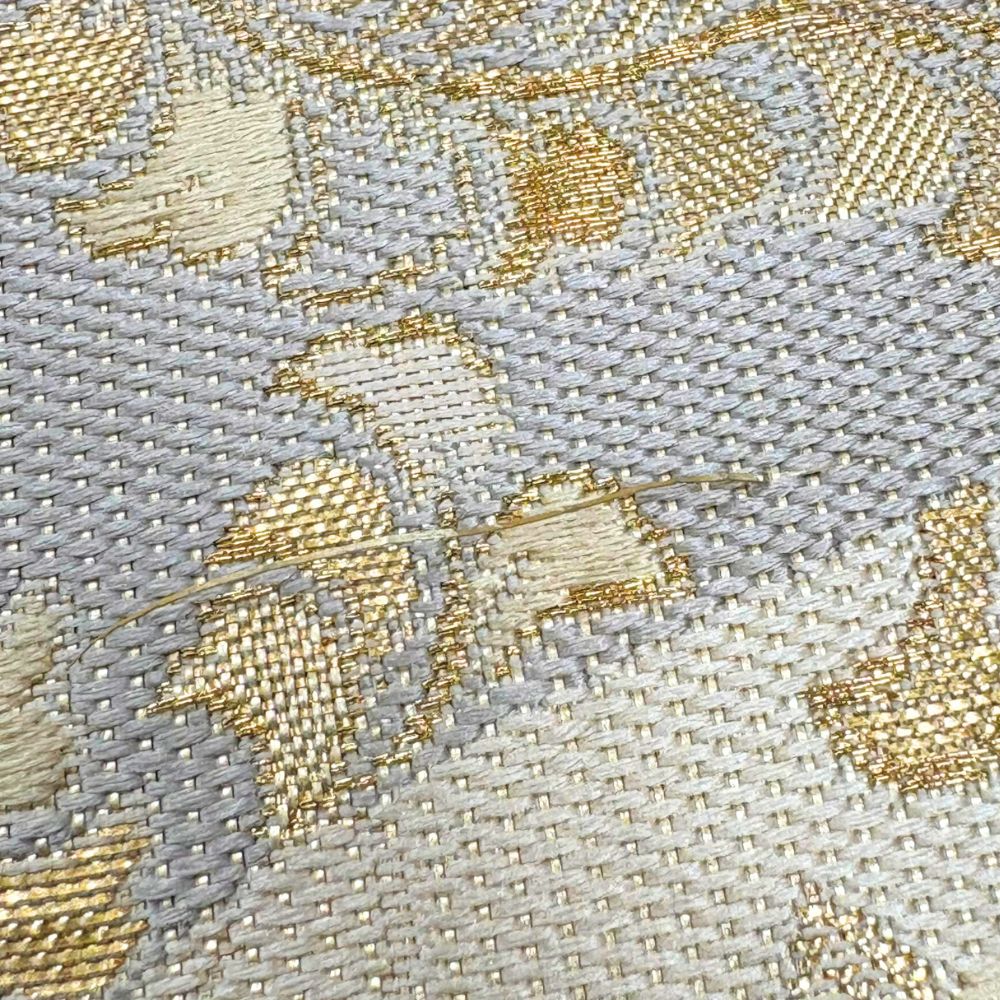 中古】 袋帯 六通柄 吉祥文様 正絹(金銀糸除く) 金糸 ゴールド系