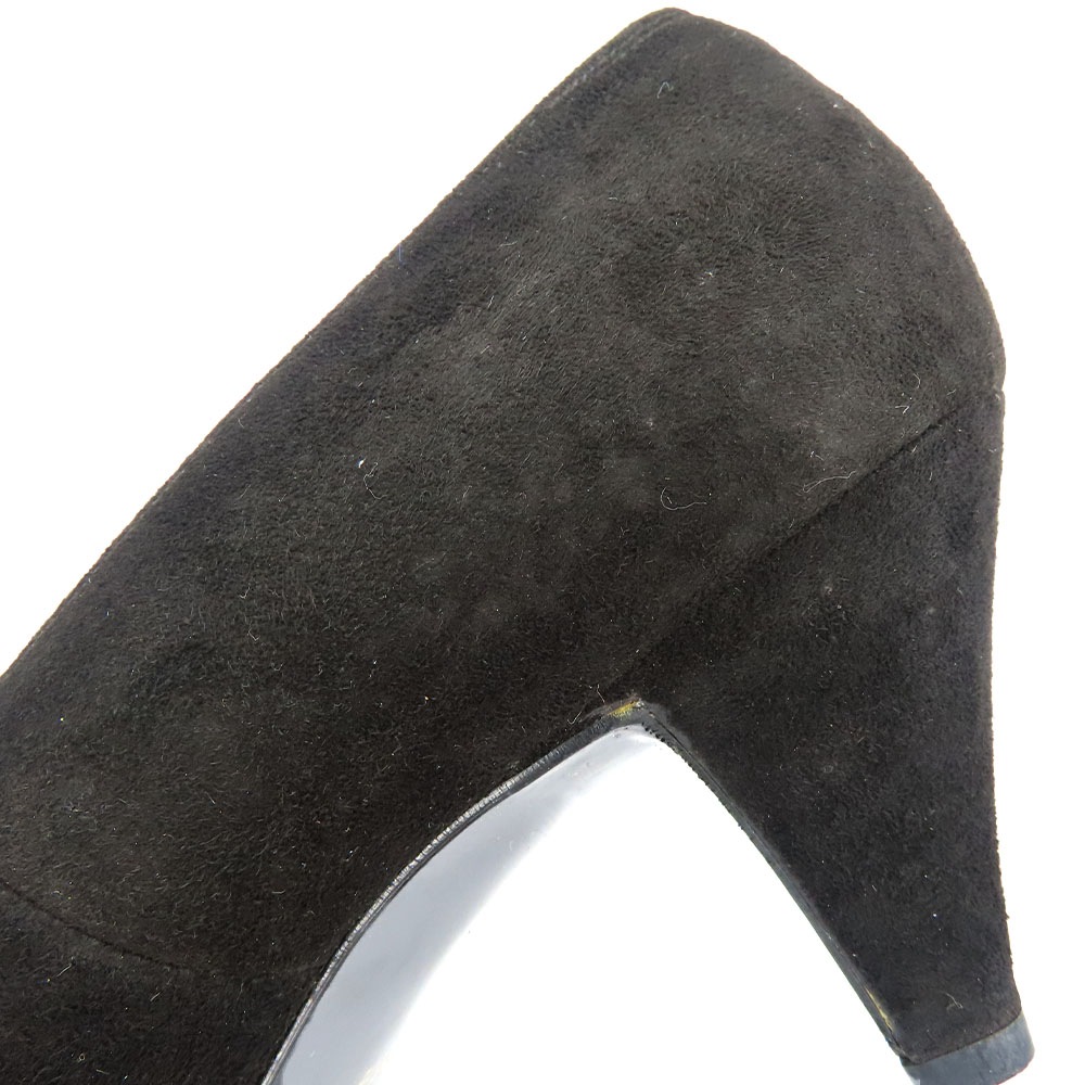 中古】 イヴ・サンローラン パンプス 36 1/2 スウェード ブラック JP