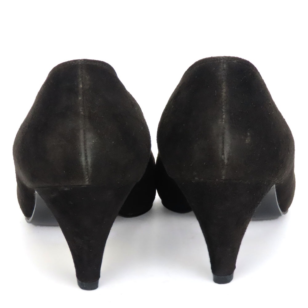 中古】 イヴ・サンローラン パンプス 36 1/2 スウェード ブラック JP