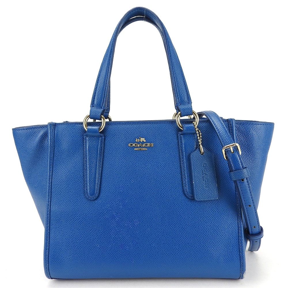 COACH ネイビー レザー ハンドバッグ COACH ネイビー レザー ハンドバッグ 2way - メルカリ