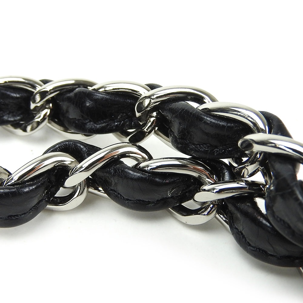 中古】 シャネル トートバッグ ポートベロー レザー ツイード ブラック