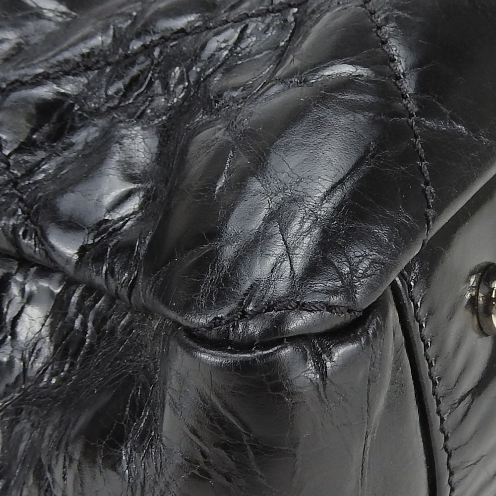 中古】 シャネル トートバッグ ポートベロー レザー ツイード ブラック