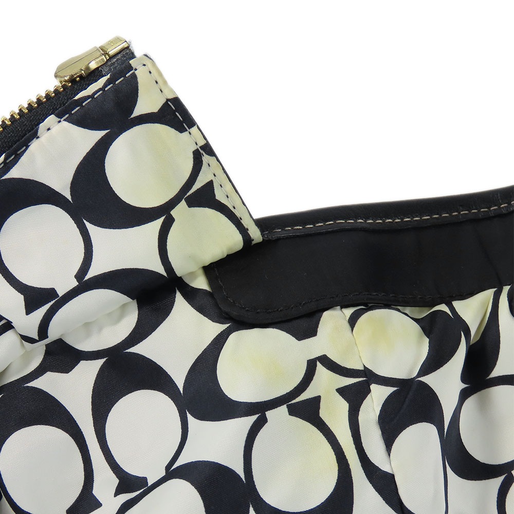 中古】 コーチ トートバッグ 10101 ナイロン ブラック ゴールド金具