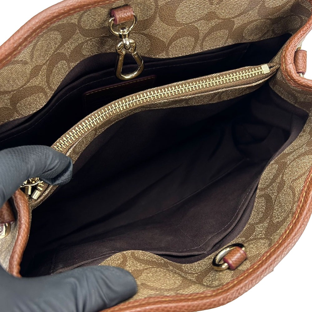 中古】 コーチ トートバッグ スモール マーゴット F34608 シグネチャー