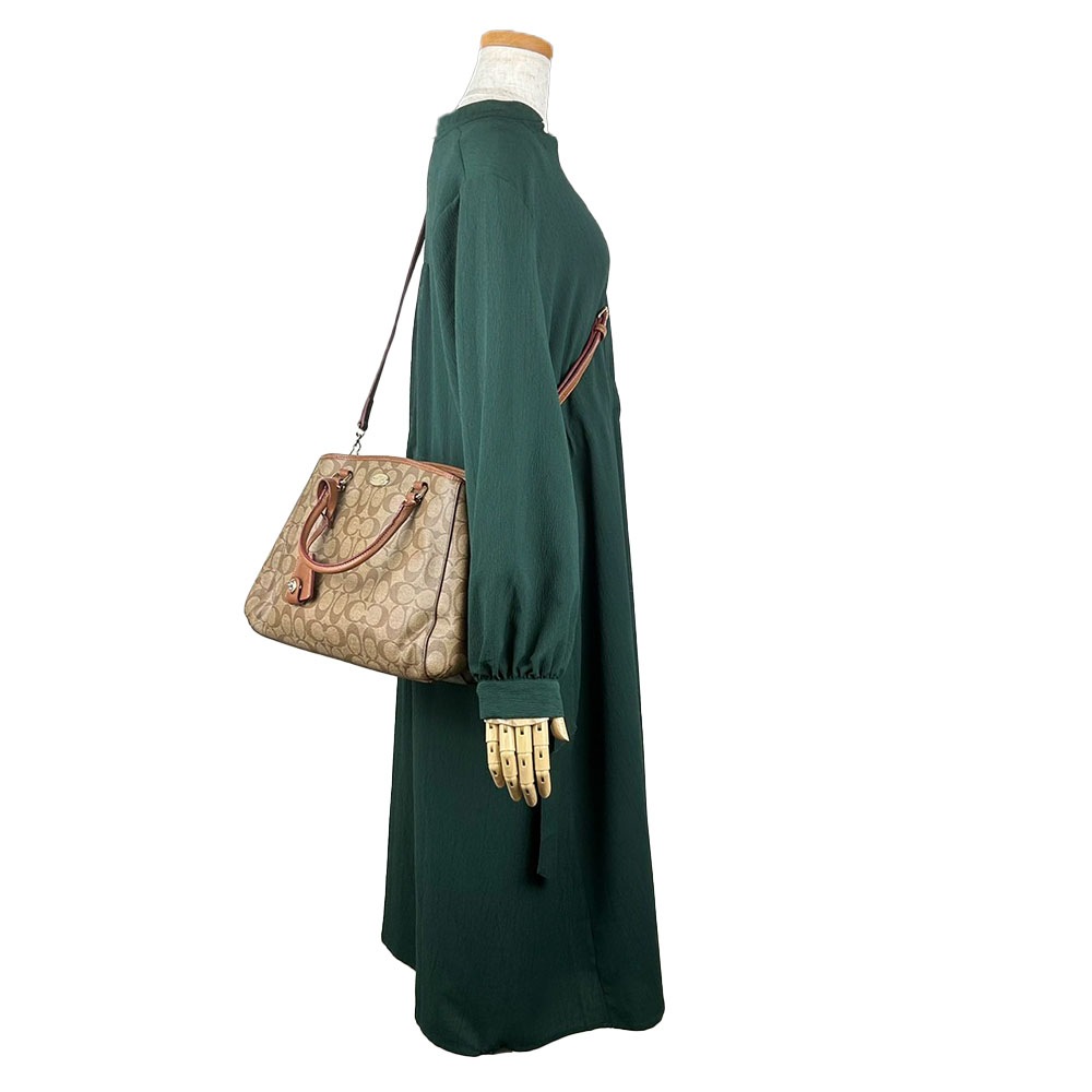 中古】 コーチ トートバッグ スモール マーゴット F34608 シグネチャー