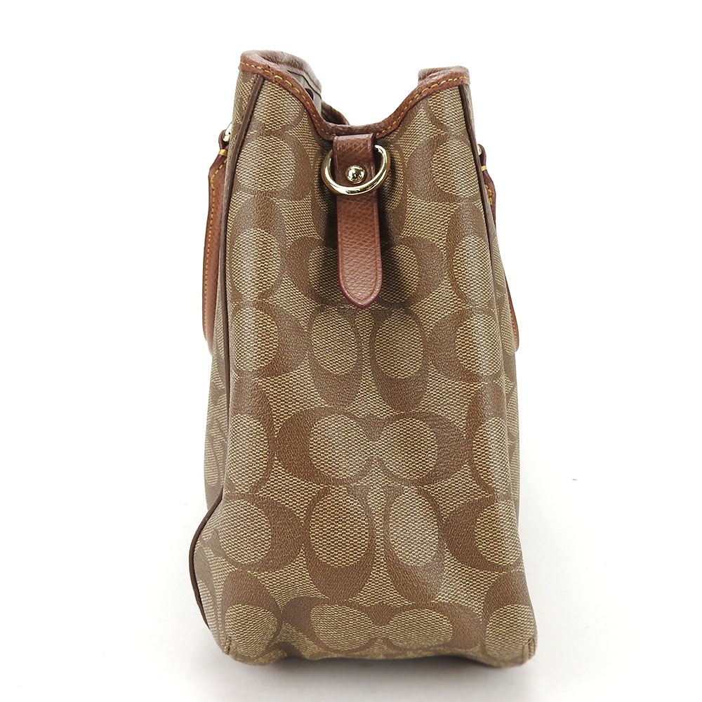 中古】 コーチ トートバッグ スモール マーゴット F34608 シグネチャー