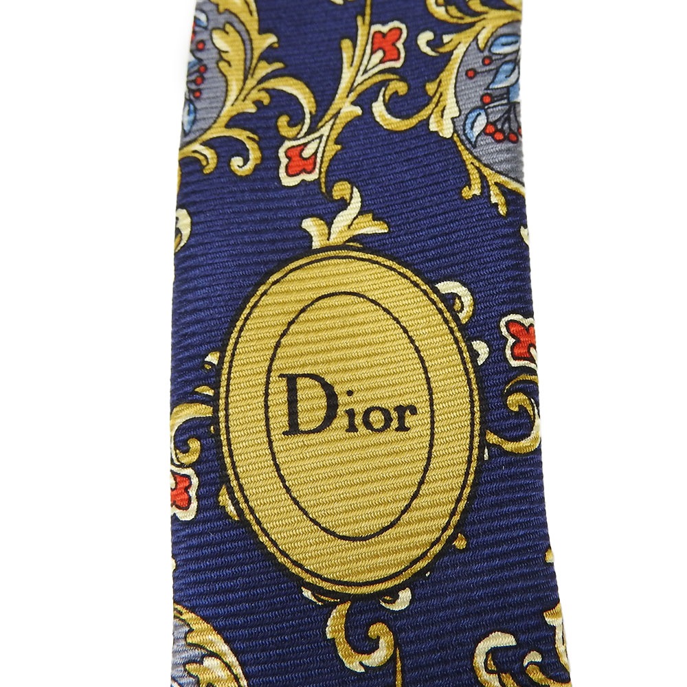 DIORネクタイレイモンドぺティボンsupreme2019awメンズ正規品卒業式 中古】 クリスチャンディオール ネクタイ シルク ネイビー