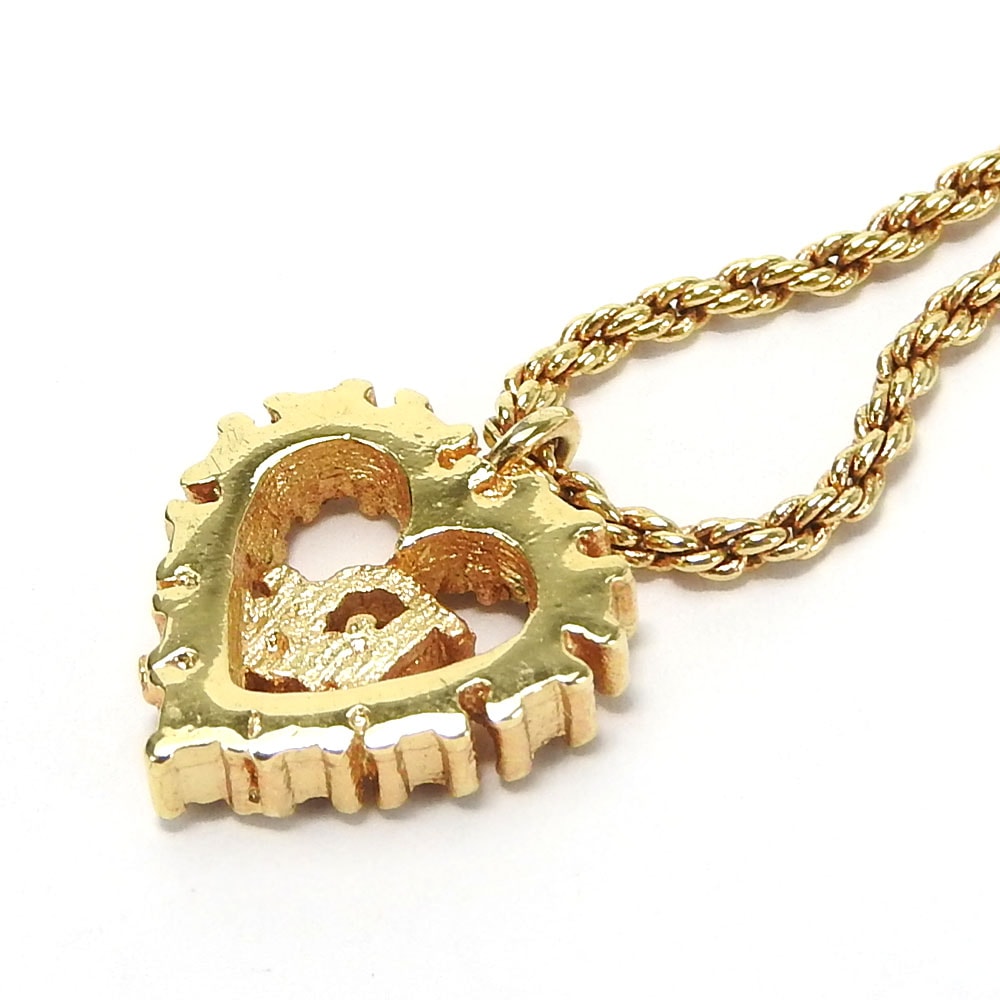 中古】 クリスチャンディオール ネックレス メタル ゴールド ハート