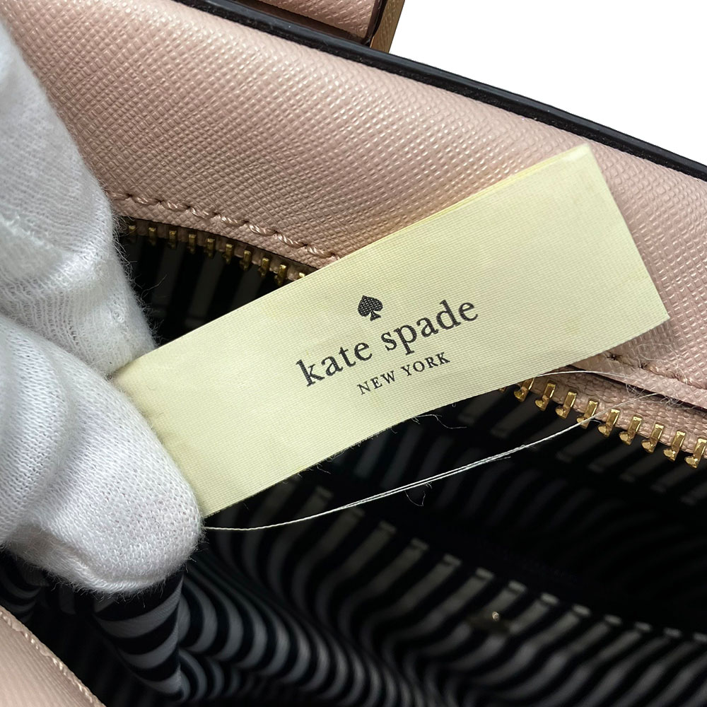 中古】 ケイトスペード ハンドバッグ PXRU7445 レザー ピンク ゴールド  