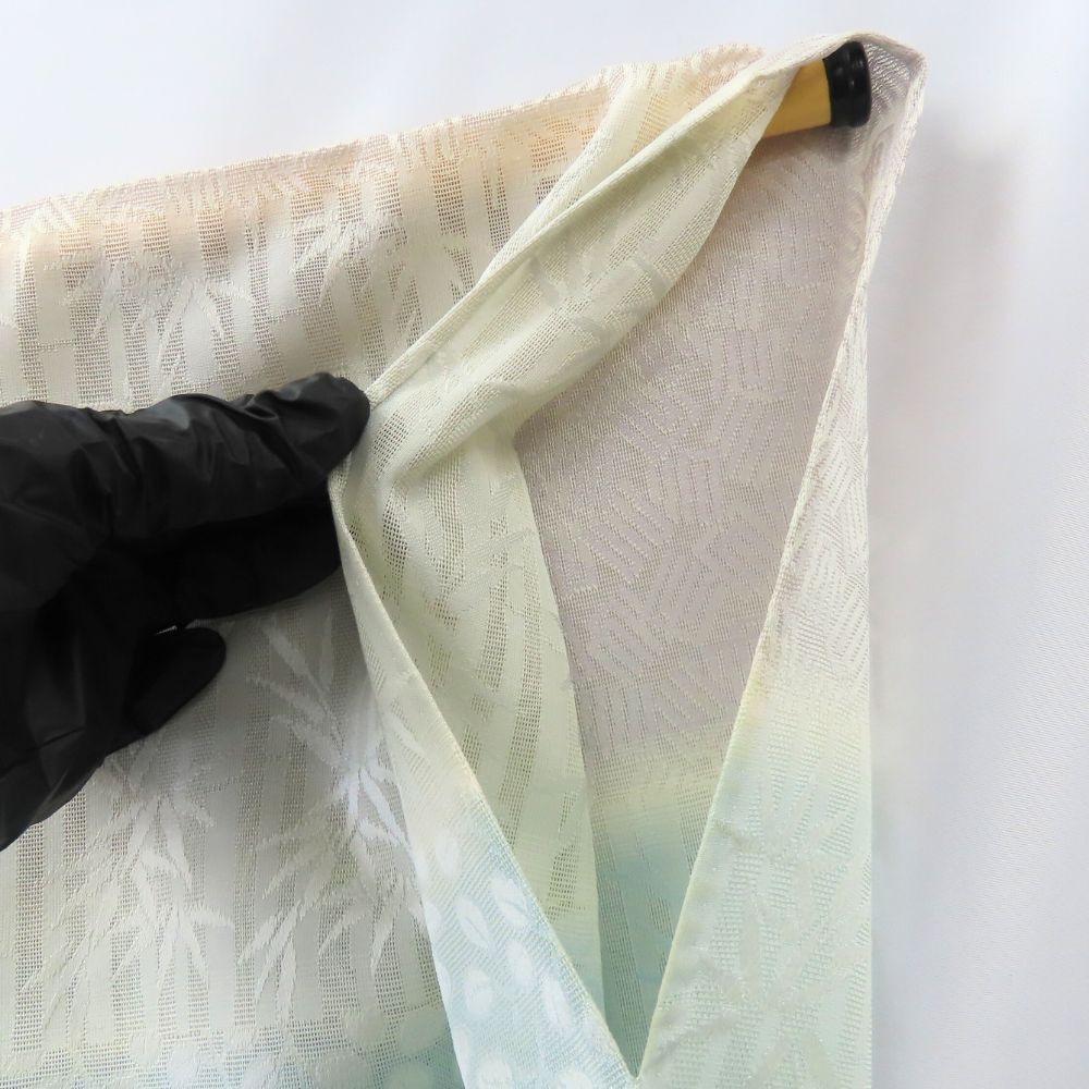 中古】 小紋 夏物 紋紗 正絹(金銀糸除く) ホワイト パープル系 ブルー