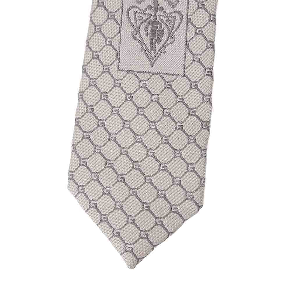GUCCI グッチ　シルク ネクタイ 総柄　ベージュ系 GUCCI グッチ ネクタイ GGパターン シルク イタリア製 8cm幅