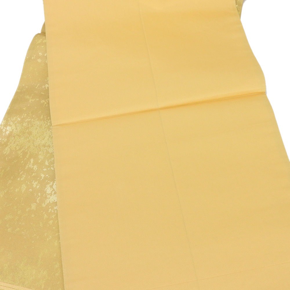 中古  袋帯 鏡裏文 金地 ゴールド イエロー オレンジ 引き箔 お太鼓柄 フォーマル用 正絹 シルク 呉服 着物 中古】袋帯 鏡裏文 金地 ゴールド イエロー オレンジ 引き箔 お太鼓柄