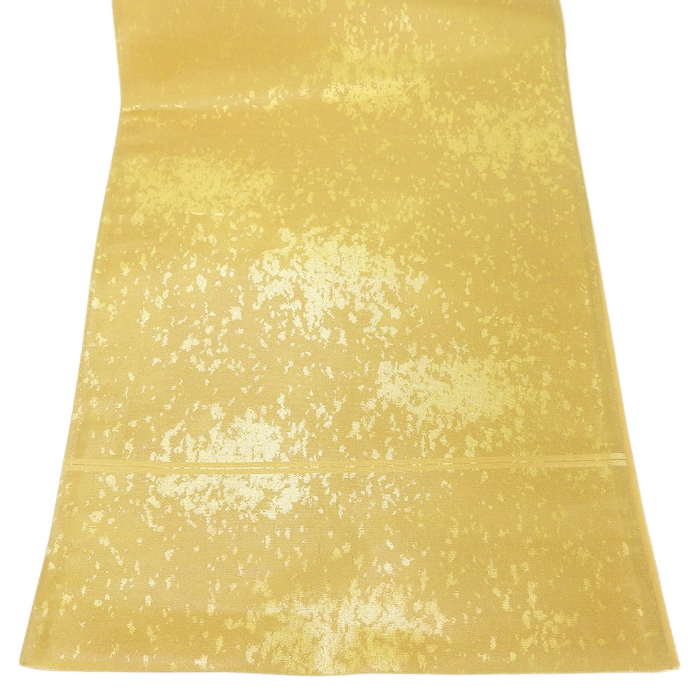 中古】袋帯 鏡裏文 金地 ゴールド イエロー オレンジ 引き箔 お太鼓柄