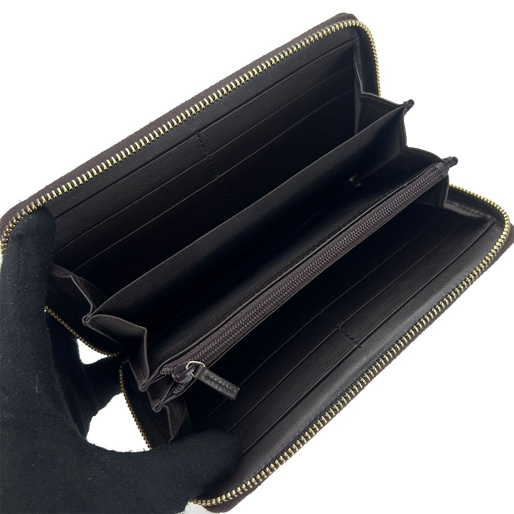 中古】 グッチ ラウンドファスナー 長財布 307980 グッチシマ GG