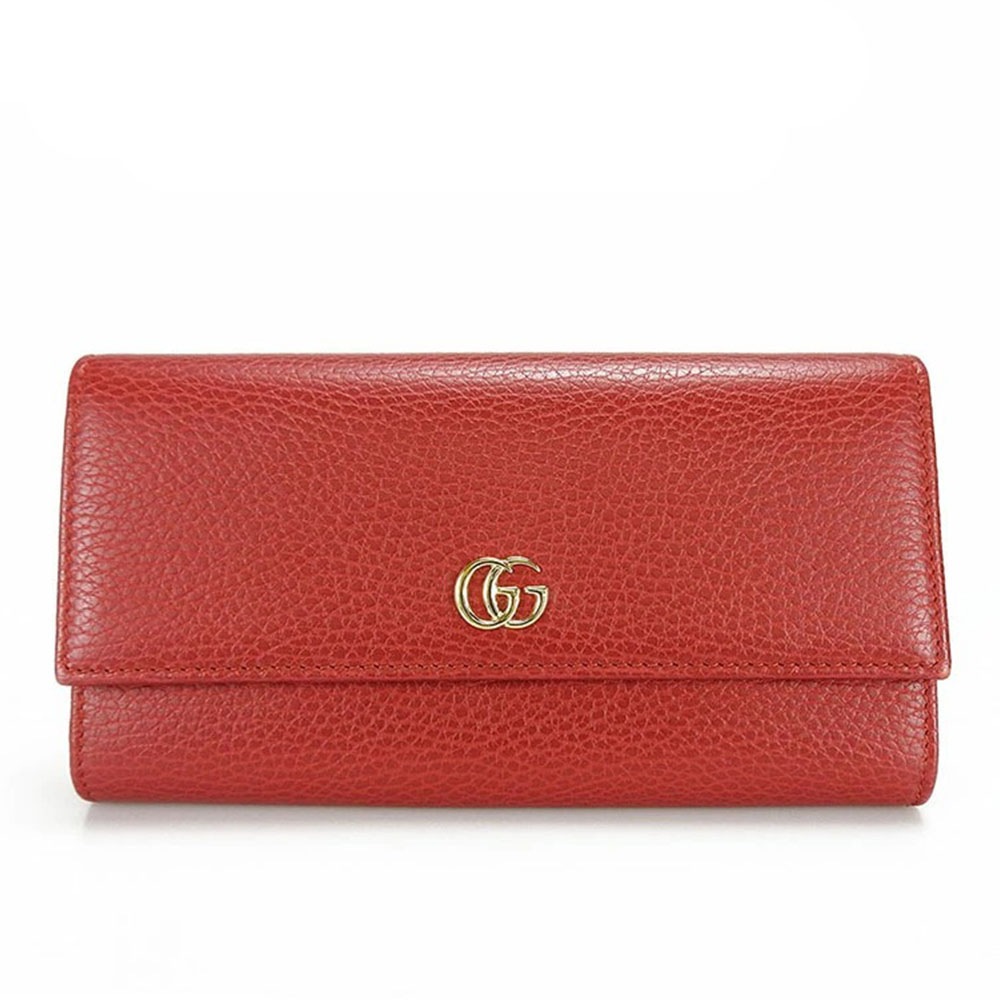 中古】グッチ GUCCI 456116 二つ折り長財布 プチ マーモント レザー 