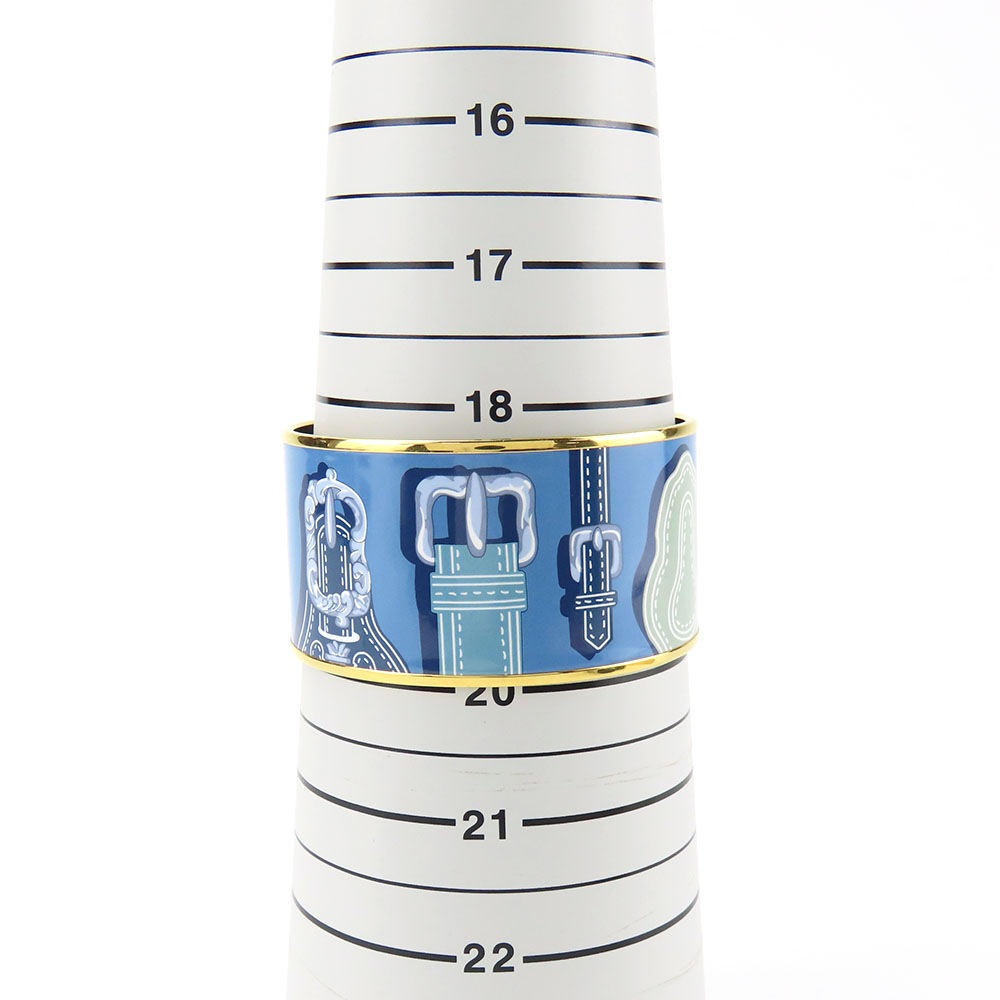 エルメス HERMES エマイユ 七宝焼 バングル マリン ベルト 3818