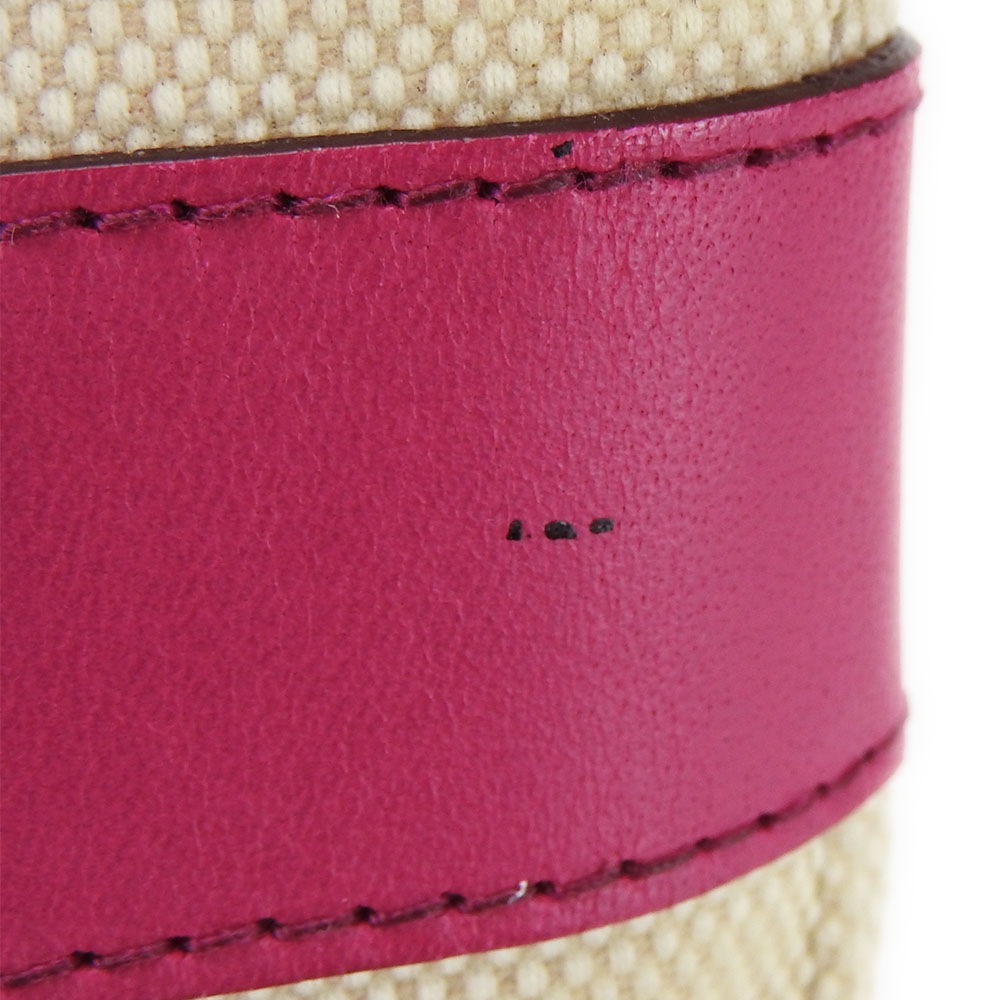 中古】 バリー トートバッグ キャンバス レザー ベージュ ピンク