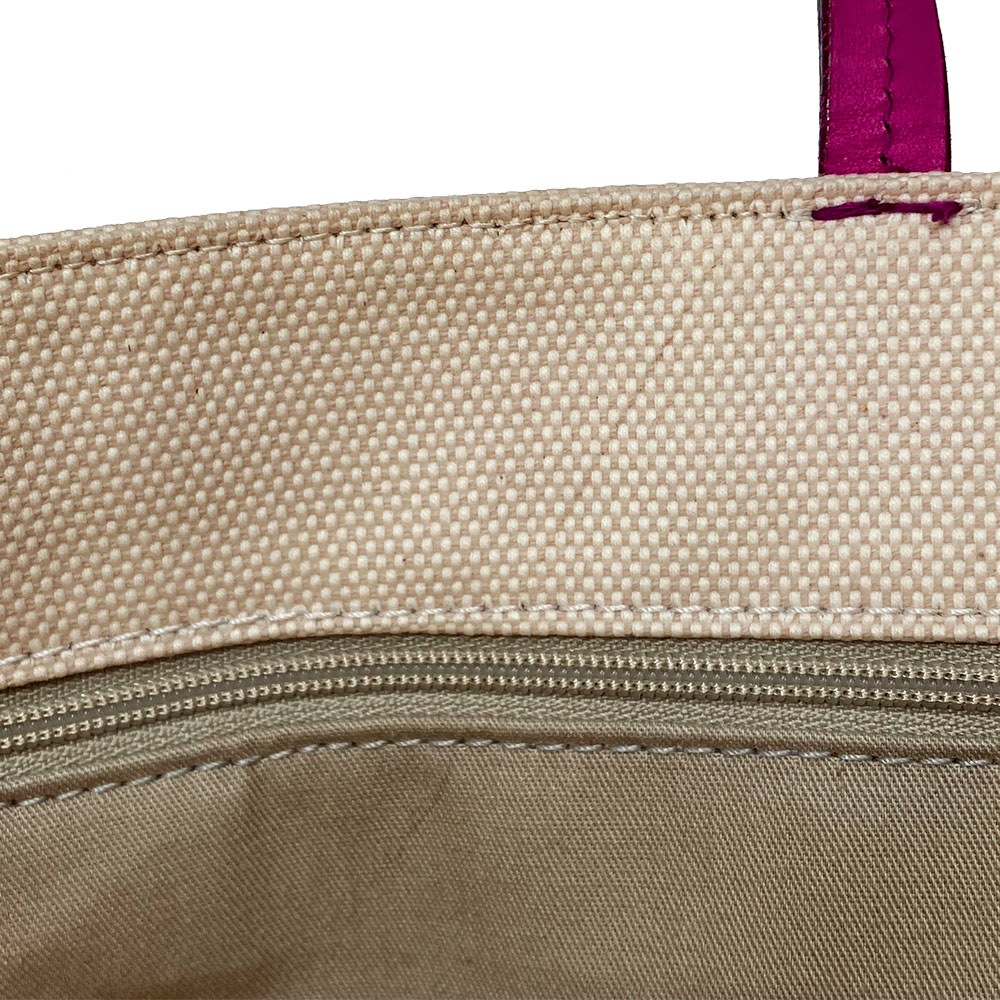 中古】 バリー トートバッグ キャンバス レザー ベージュ ピンク